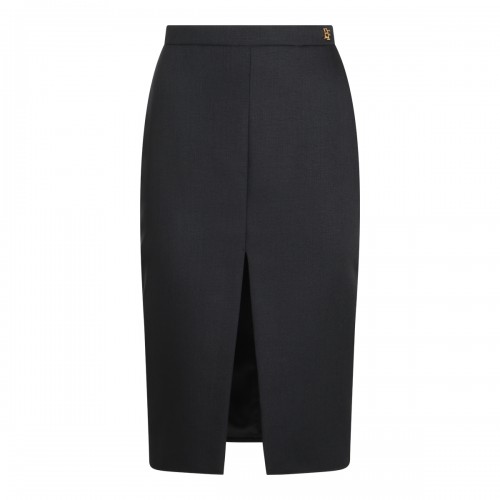 BLACK WOOL SKIRT