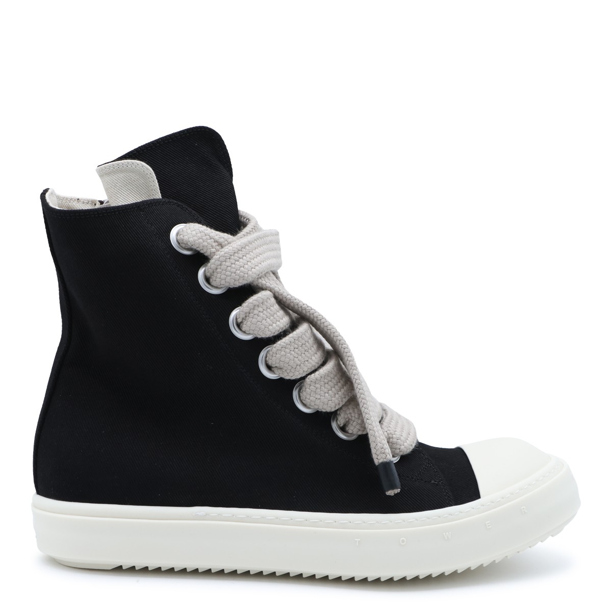 BLACK LEATHER JUMBOLACE SNEAKERS