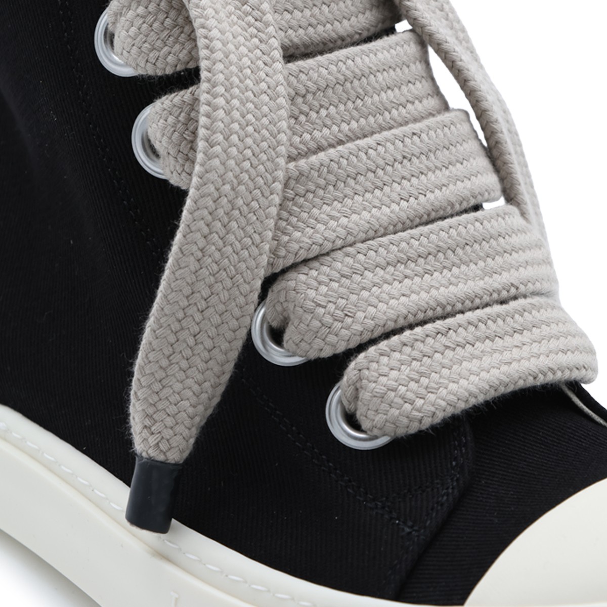 BLACK LEATHER JUMBOLACE SNEAKERS