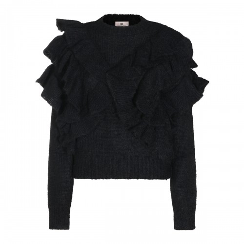 BLACK WOOL KNITWEAR