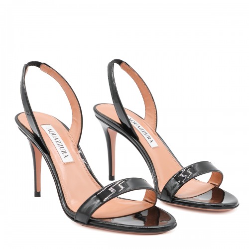BLACK LEATHER SANDALS