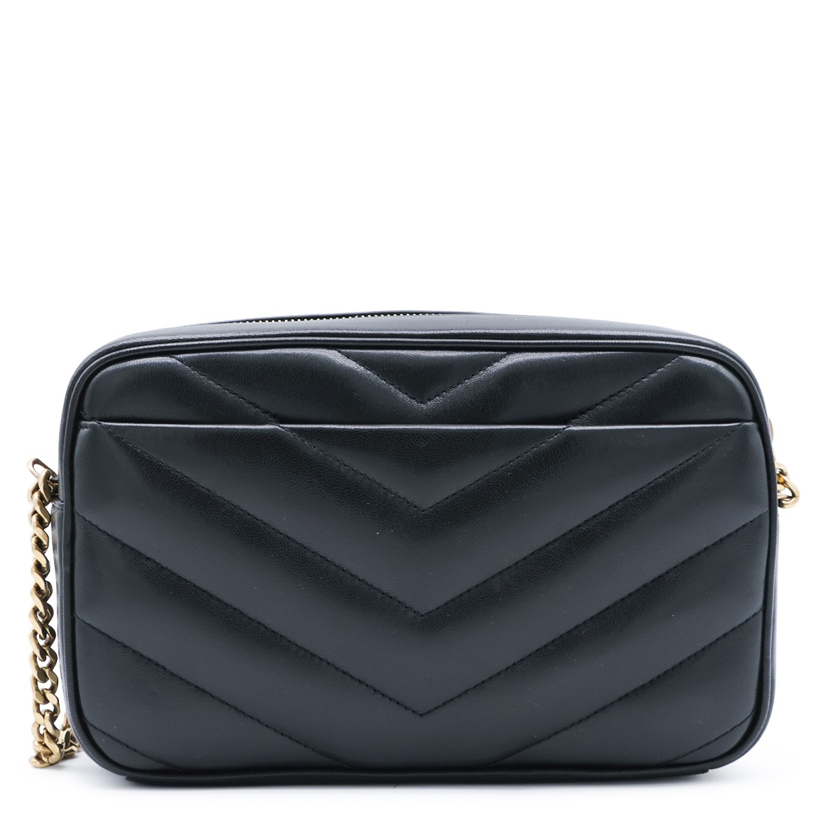 BLACK LEATHER LOULOU CAMERA CROSSBODY...