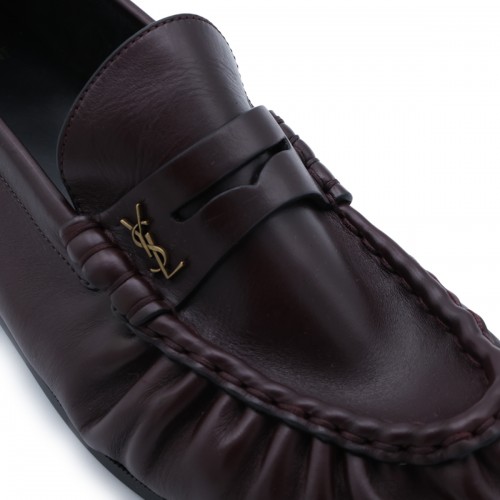 BURGUNDY LEATHER LOAFERS