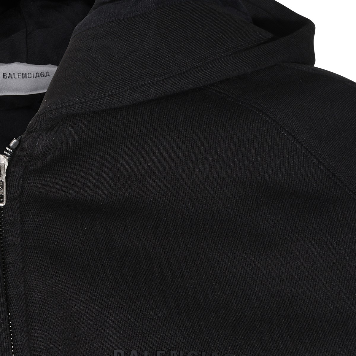 BLACK COTTON CAPE HOODIE