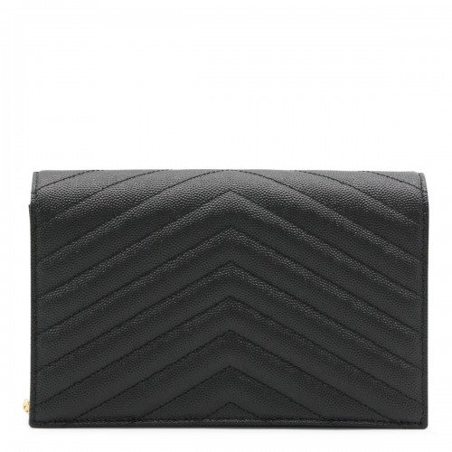 BLACK LEATHER ENVELOPE MINI BAG