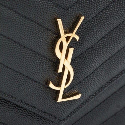 BLACK LEATHER ENVELOPE MINI BAG