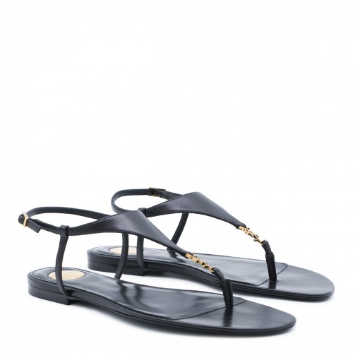 BLACK LEATHER CASSANDRA FLATS 2