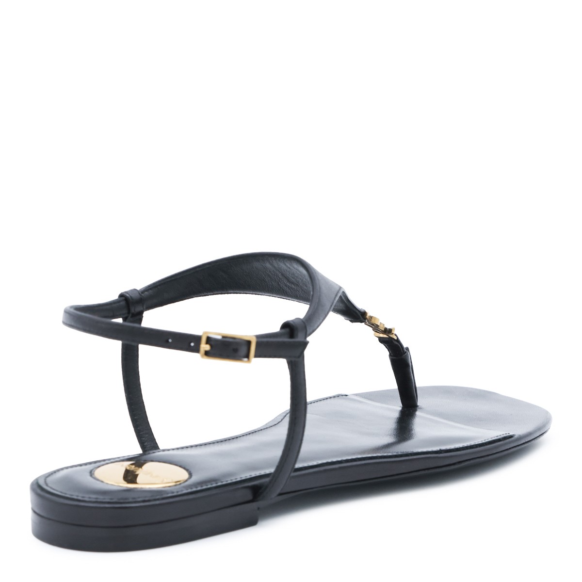 BLACK LEATHER CASSANDRA FLATS