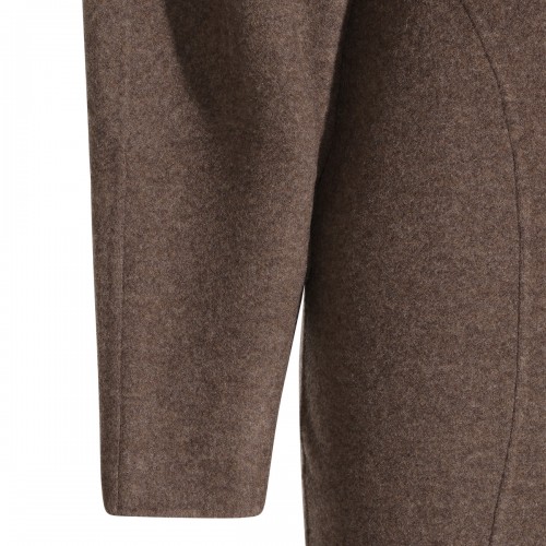 BROWN WOOL AND CASHMERE DRESS