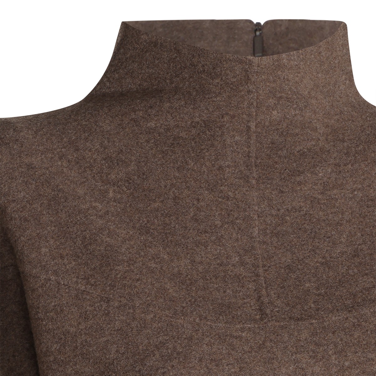 BROWN WOOL AND CASHMERE DRESS