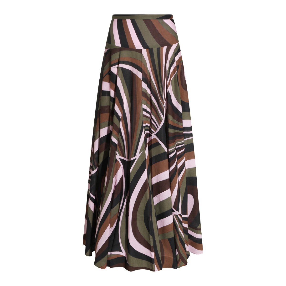 KHAKI AND PINK COTTON SKIRT