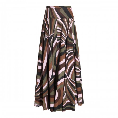 KHAKI AND PINK COTTON SKIRT 2
