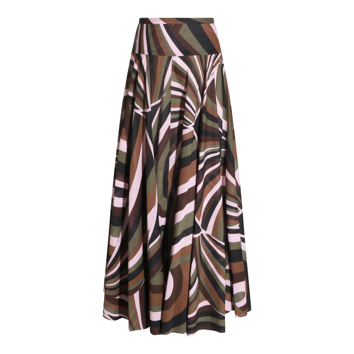 KHAKI AND PINK COTTON SKIRT