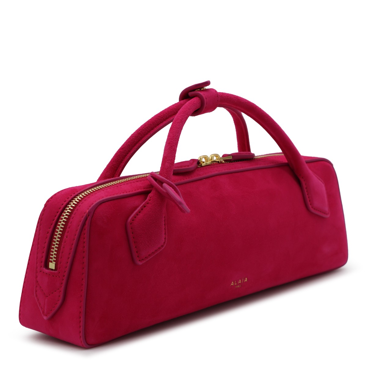 FUCHSIA LE TECKEL SUEDE CLUTCH