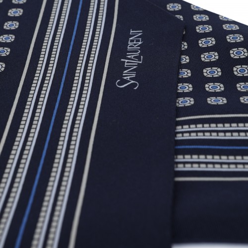 NAVY SILK SCARF