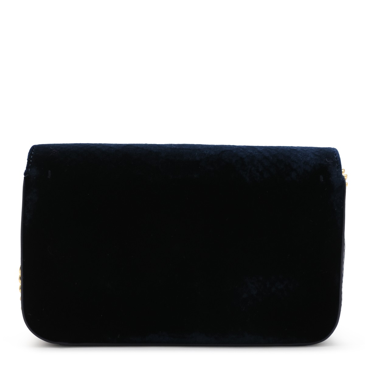 NAVY VELVET SHOULDER BAG