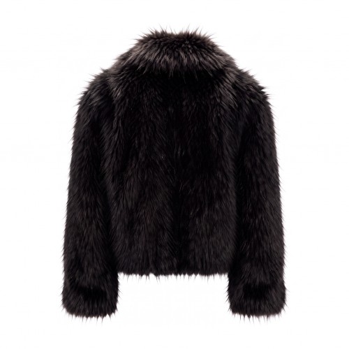 BLACK-GARNET FAUX FUR JACKET 2