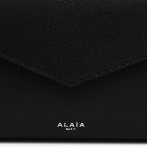BLACK LEATHER TECKEL MEDIUM SHOULDER BAG