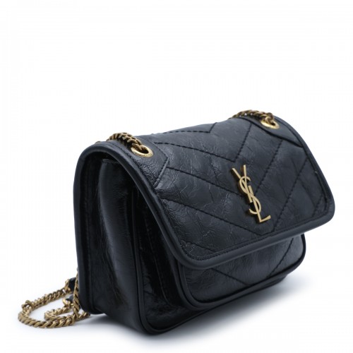 BLACK LEATHER SHOULDER BAG