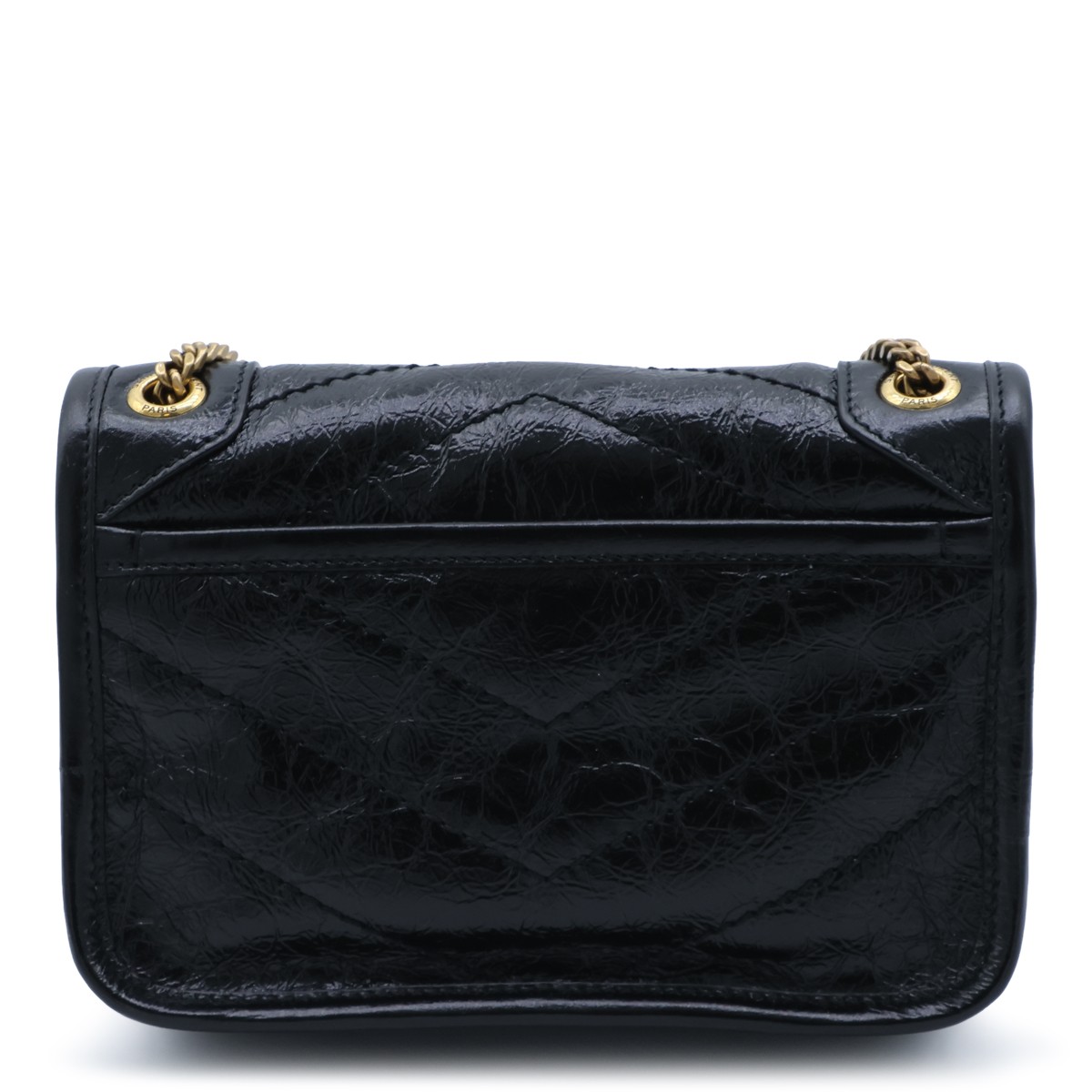 BLACK LEATHER SHOULDER BAG