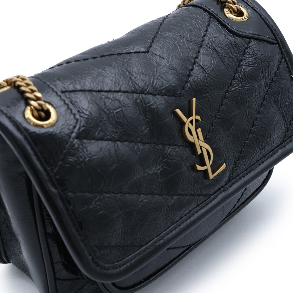 BLACK LEATHER SHOULDER BAG
