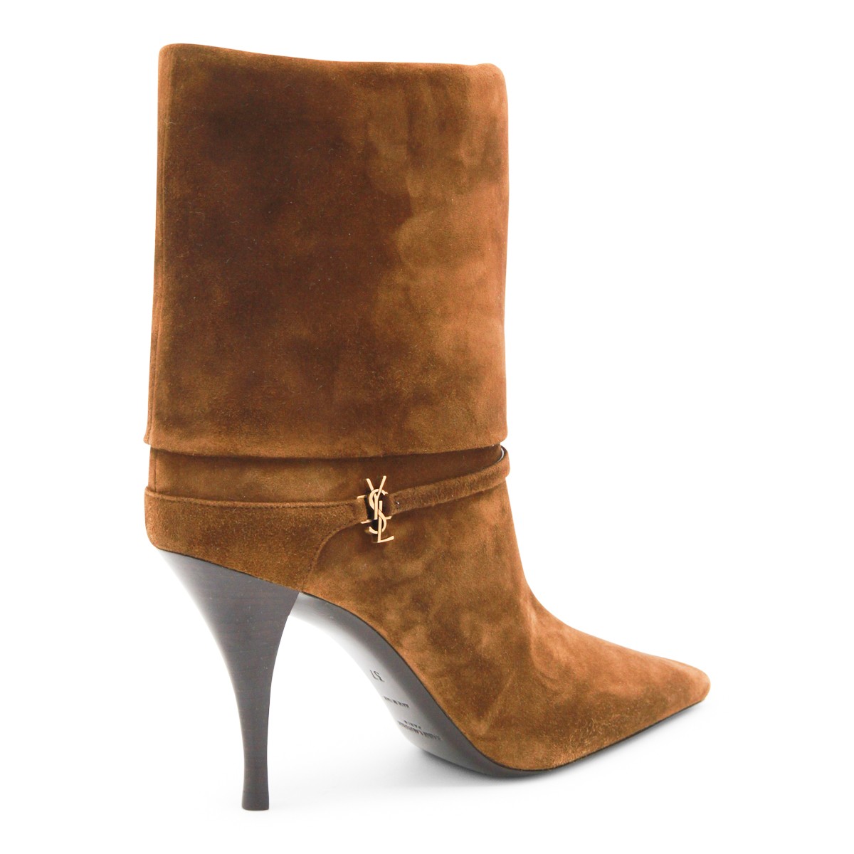 BROWN LEATHER VICKY 90 BOOTS