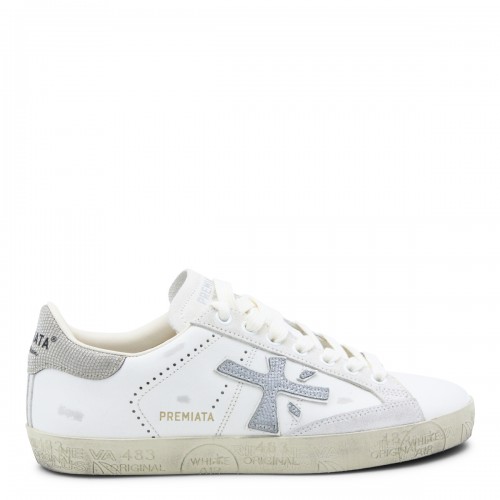 WHITE AND SILVER SNEAKERS