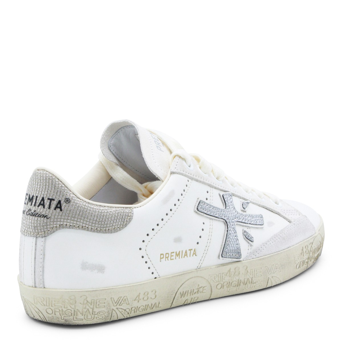 WHITE AND SILVER SNEAKERS