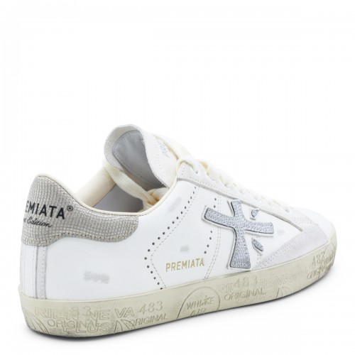 WHITE AND SILVER SNEAKERS