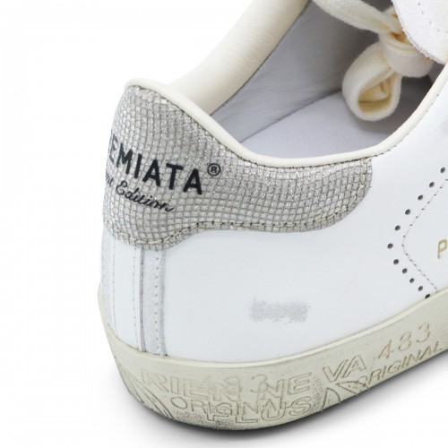 WHITE AND SILVER SNEAKERS