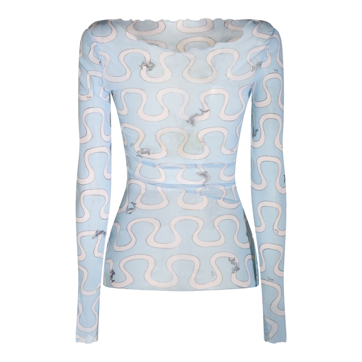 LIGHT BLUE NYLON TOP