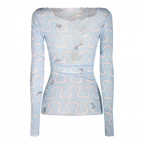 LIGHT BLUE NYLON TOP