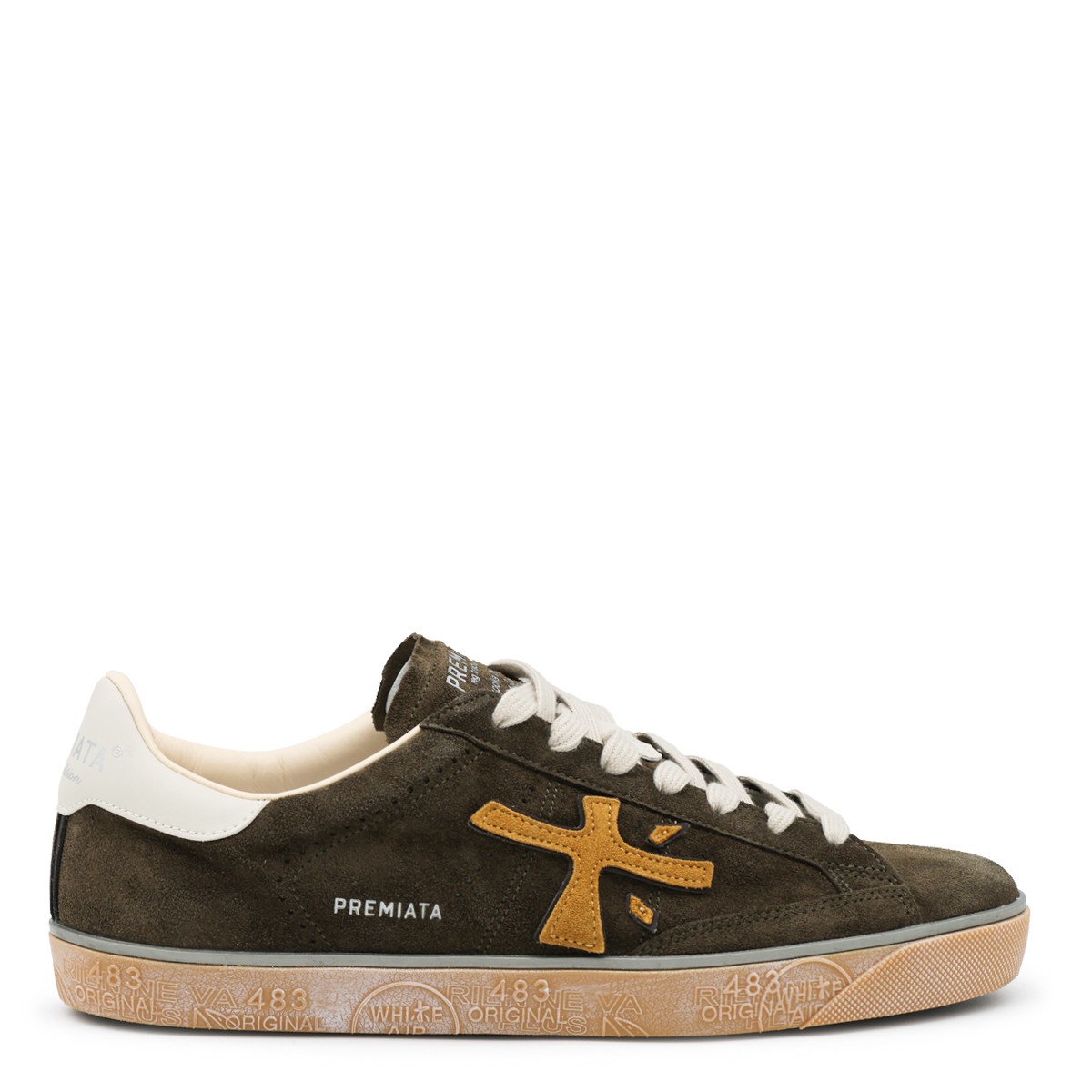 OLIVE GREEN LEATHER SNEAKERS
