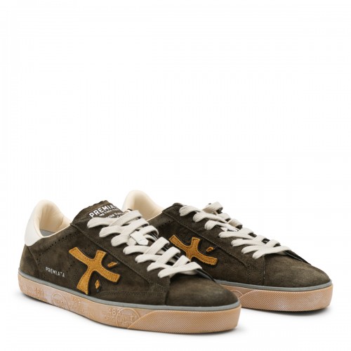 OLIVE GREEN LEATHER SNEAKERS 2