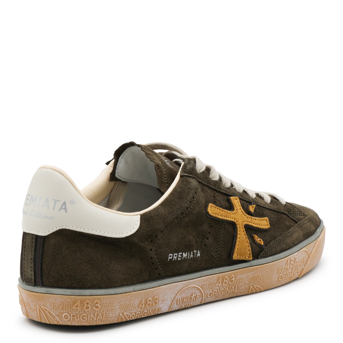 OLIVE GREEN LEATHER SNEAKERS