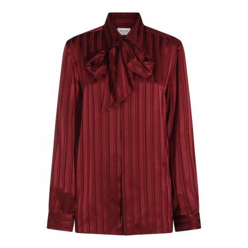 BURGUNDY SILK SHIRT