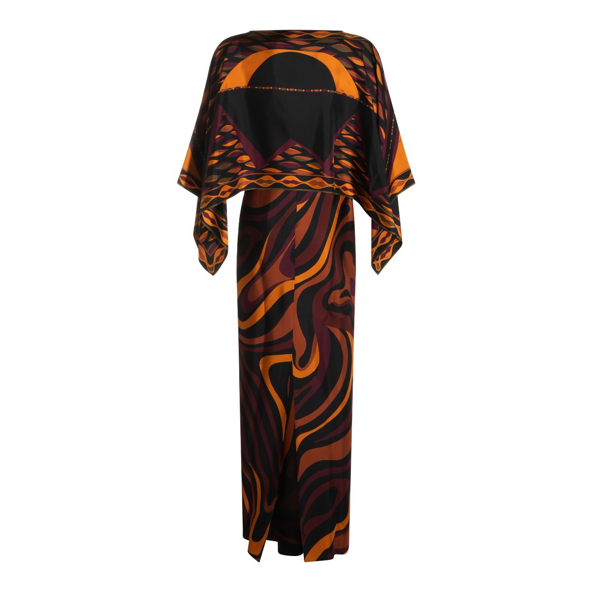 BUYRGUNDY AND GOLD SILK DRESS