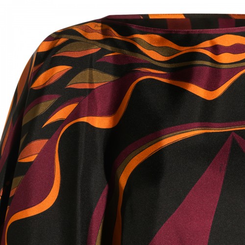 BUYRGUNDY AND GOLD SILK DRESS