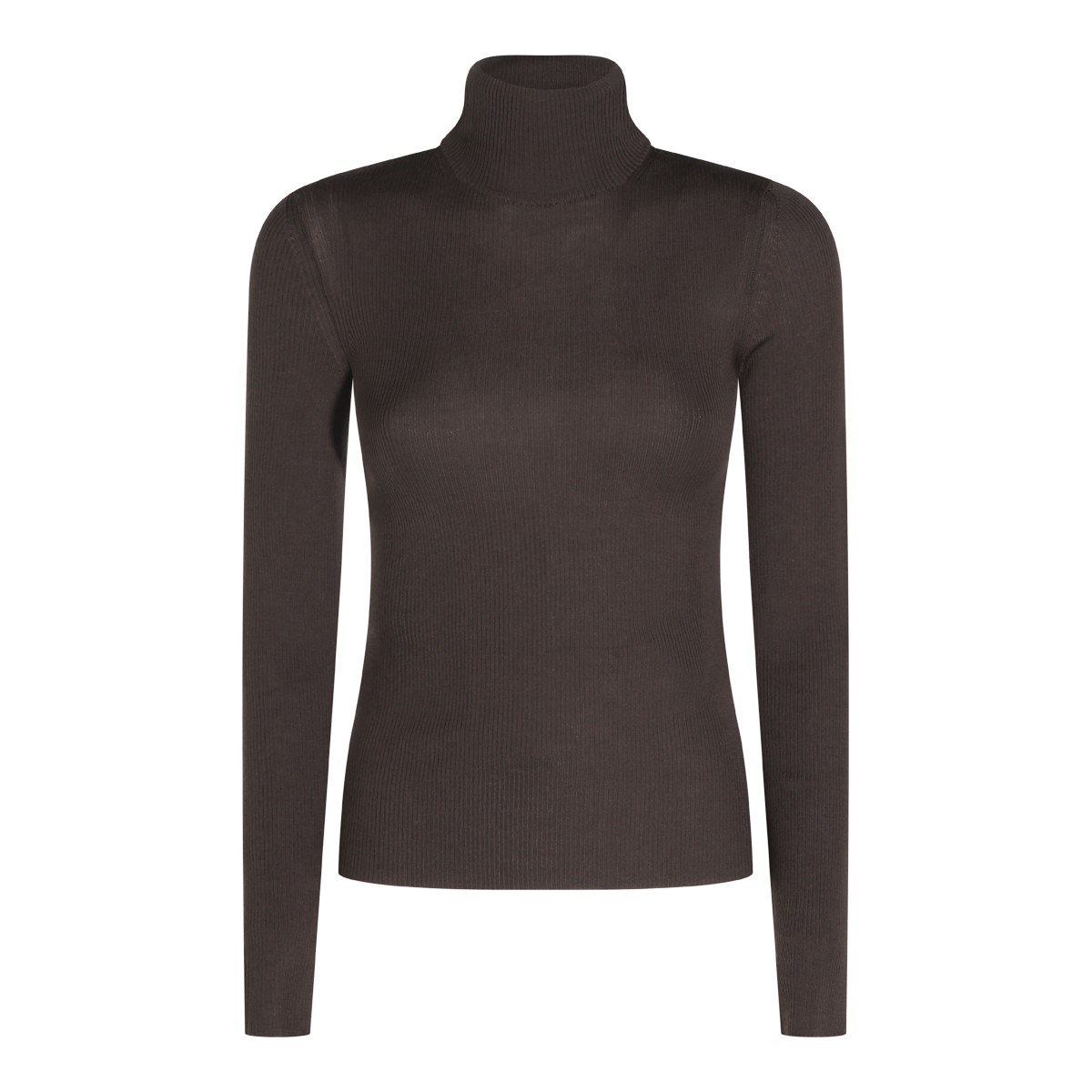 DARK BROWN WOOL KNITWEAR