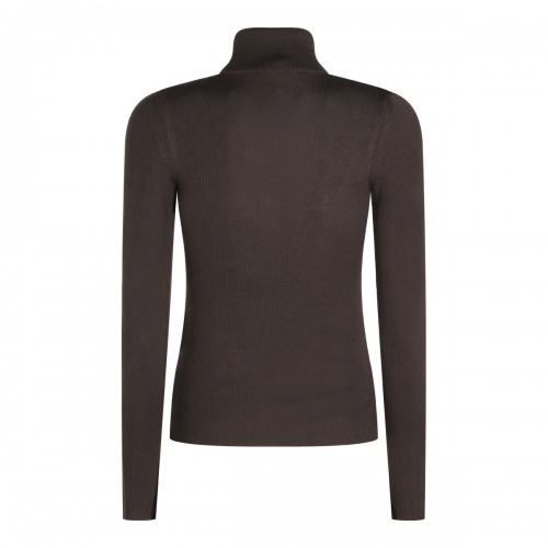 DARK BROWN WOOL KNITWEAR 2