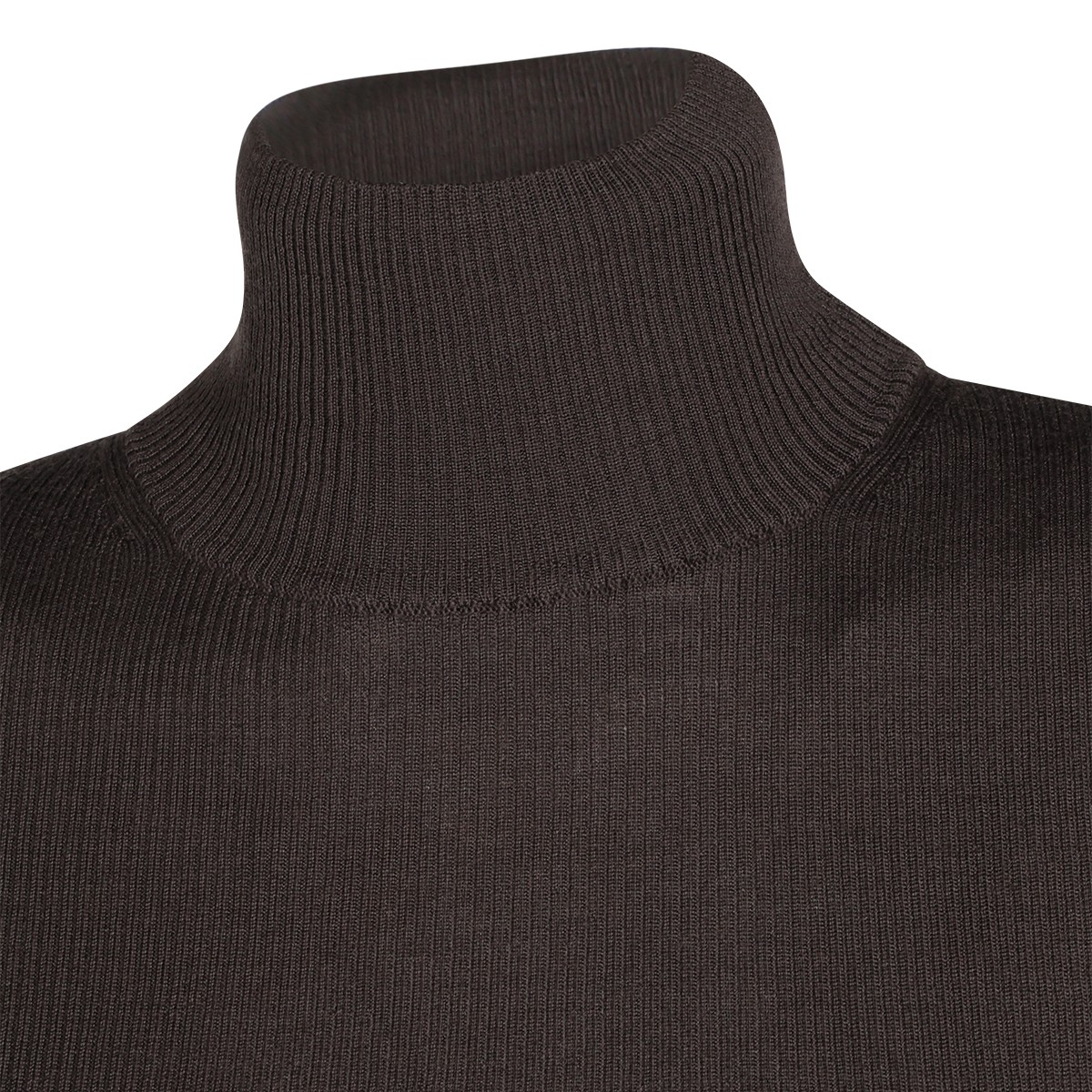 DARK BROWN WOOL KNITWEAR