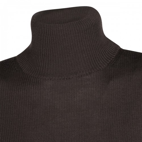 DARK BROWN WOOL KNITWEAR