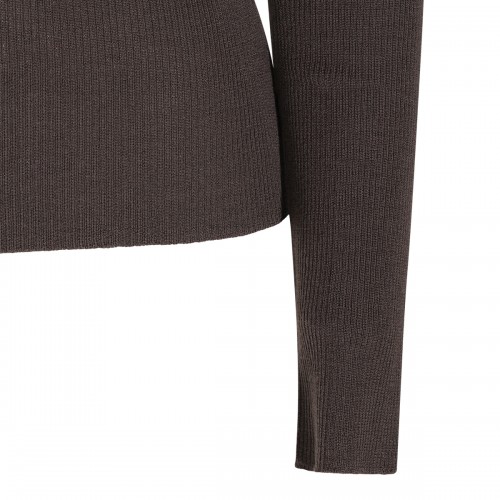 DARK BROWN WOOL KNITWEAR