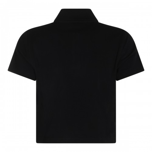 BLACK COTTON CROPPED POLO... 2