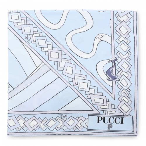LIGHT BLUE SILK SCARF