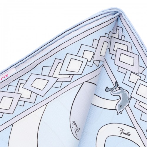 LIGHT BLUE SILK SCARF 2