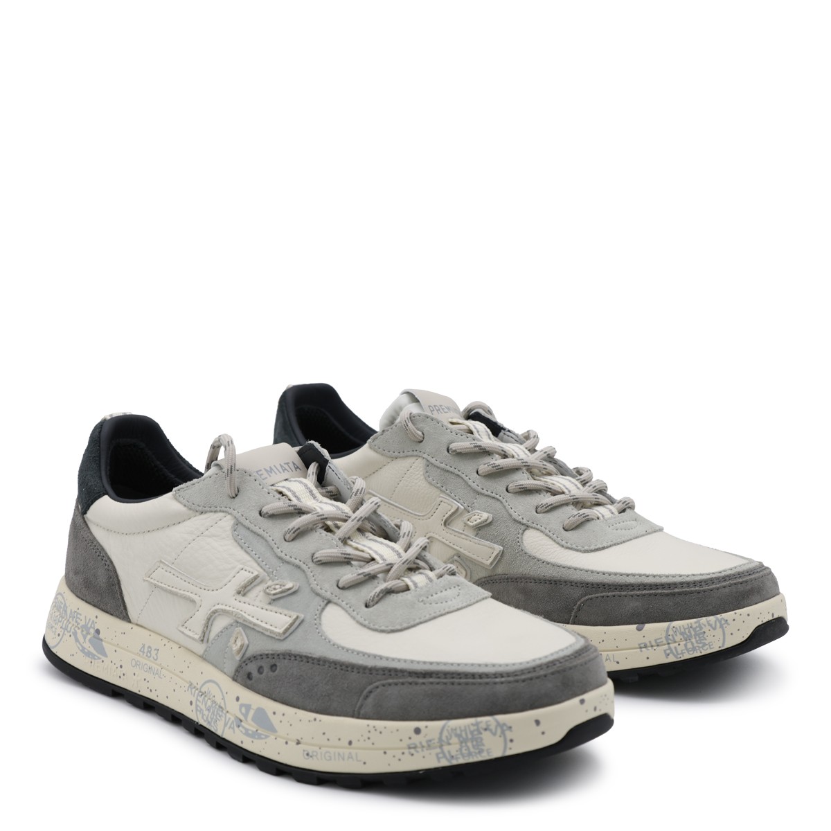 OFF-WHITE LEATHER SNEAKERS
