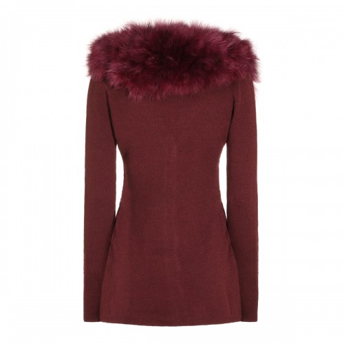 BURGUNDY VIRGIN WOOL FUR... 2