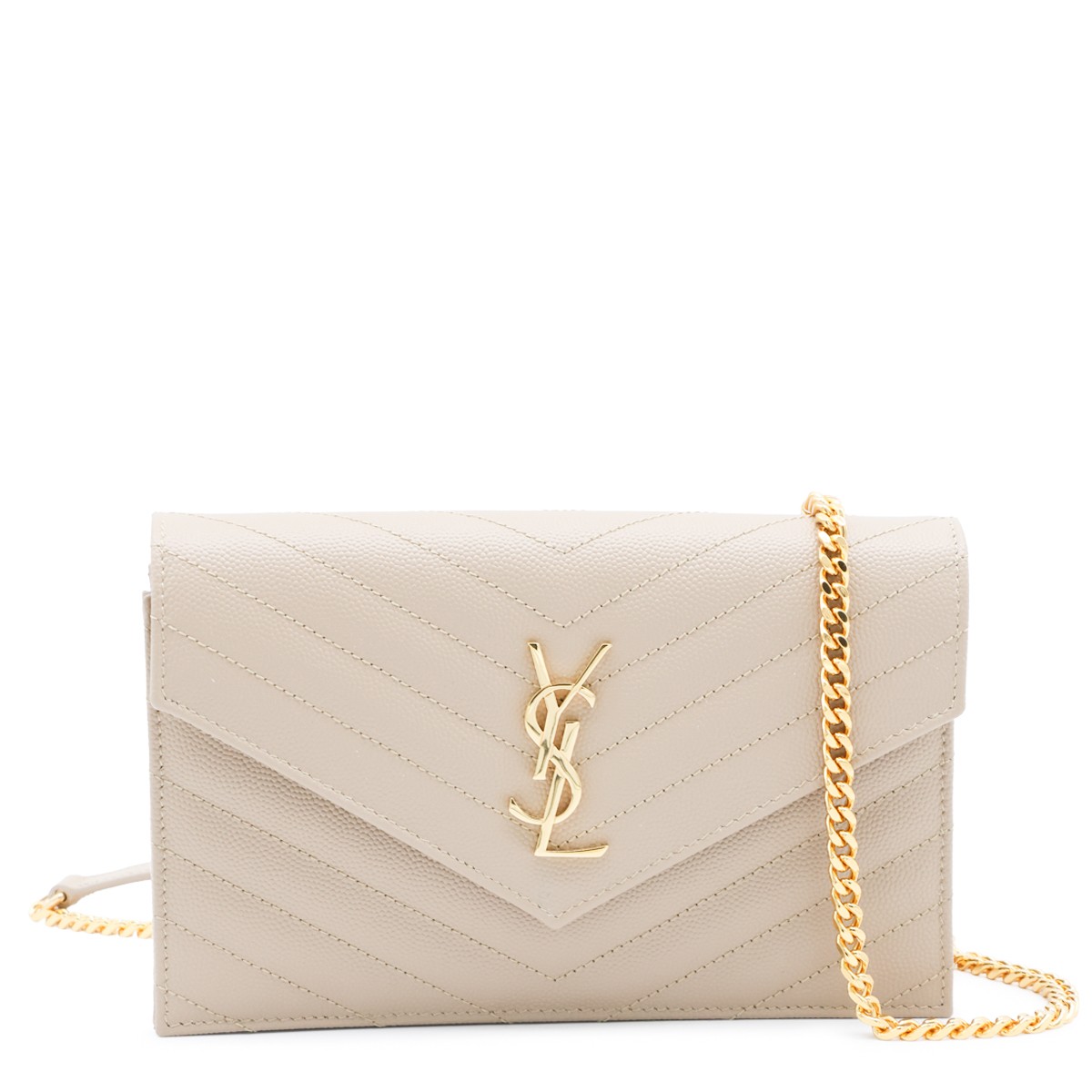 DARK BEIGE LEATHER ENVELOPE MINI BAG