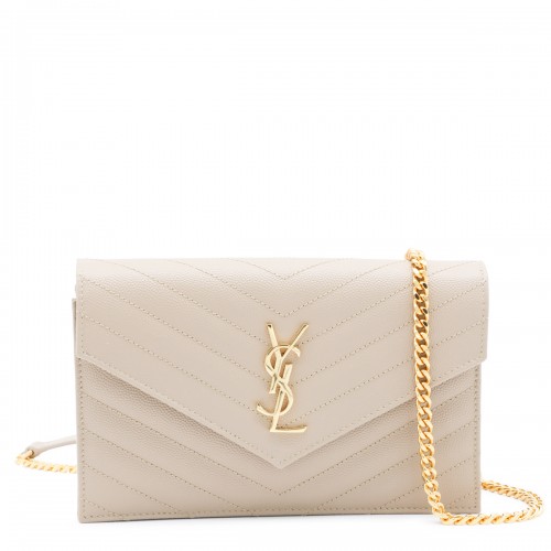 DARK BEIGE LEATHER ENVELOPE MINI BAG